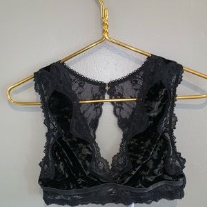 Black velvet & laced Victoria secret bralette